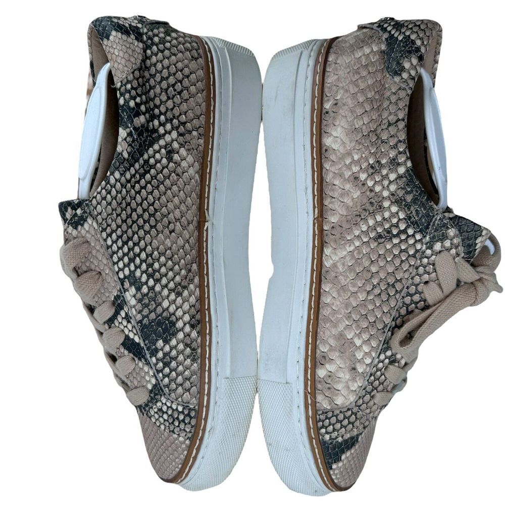 J/SLIDES Sneakers Women's 6.5‎ M Maya Lace Up Platform Shoes Snakeskin Print View 6